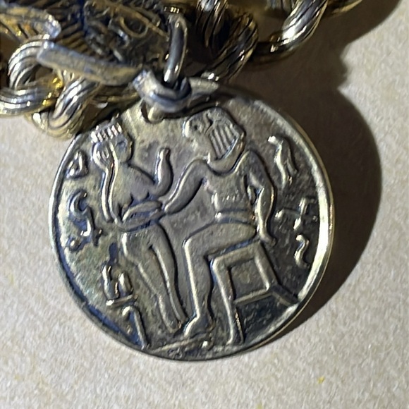 Vintage Egyptian revival Czech glass pharoah
Face charm bracelet Bracelet - Picture 9 of 11